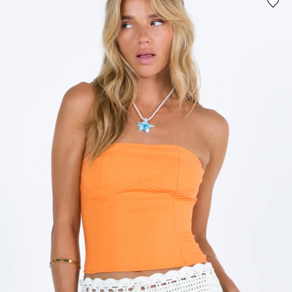 NWT Princess Polly Mantello Corset Top Orange Size 10 Zipper Back